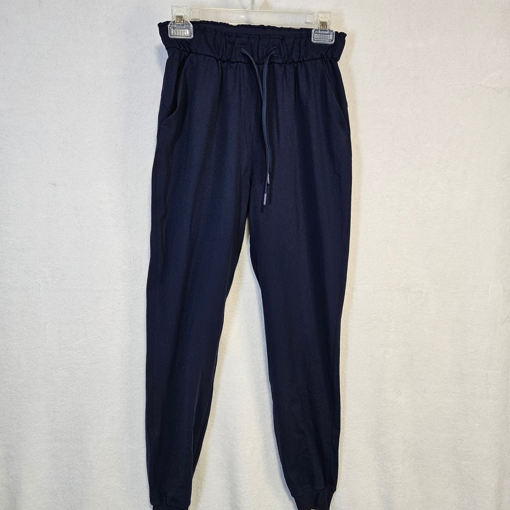 Lululemon On the Fly Jogger Navy Blue High Rise Drawstring Pants W5QDDS Size 4